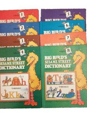 Big Bird's Sesame Street Dictionary COMPLETE SET OF 8 HARDCOVER BOOKS 1981